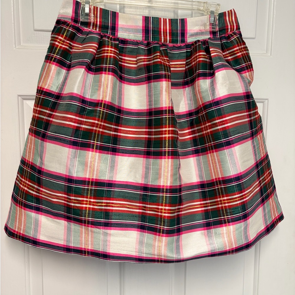 Crown & Ivy Plaid Skirt - Pink, Green, White
